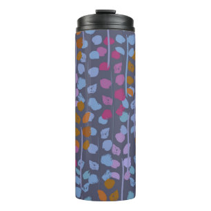 Garrafa Térmica Padrão floral uniforme estilizado. Imitação da Vin