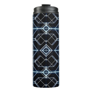 Garrafa Térmica Padrão Futurístico de Grelha Neon