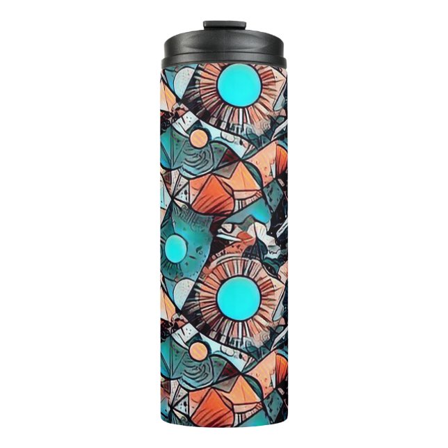 Garrafa Térmica Padrão geométrico abstrato moderno design 45 (Frente)
