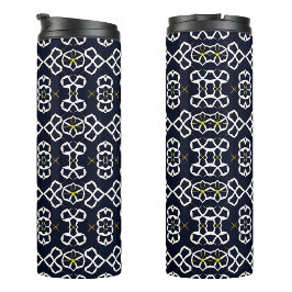 Garrafa Térmica Padrão geométrico de Abstrato elegante em azul Mar