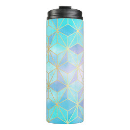 Garrafa Térmica Padrão Geométrico de Vidro Iridescente
