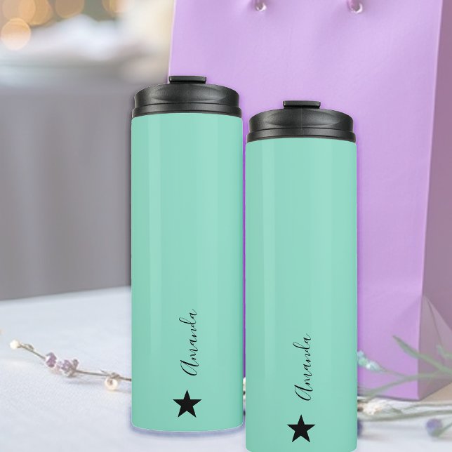 Garrafa Térmica Padrão Geométrico Elegante Em Branco, Toque De Cas (Criador carregado)