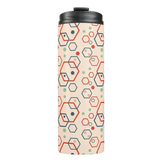 Garrafa Térmica Padrão geométrico moderno hexagonal colorido (Frente)