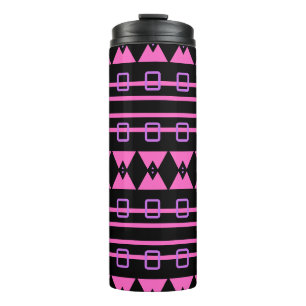 Garrafa Térmica Padrão Geométrico Rosa Roxo