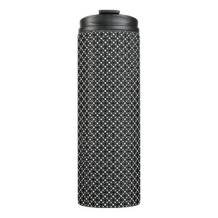 Garrafa Térmica Padrão Geométrico Simples Branco Preto