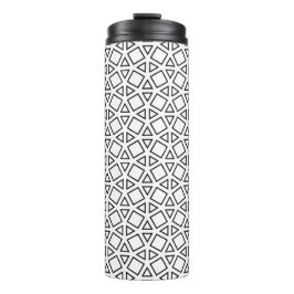 Garrafa Térmica Padrão Geométrico Triangular Preto e Branco Modern