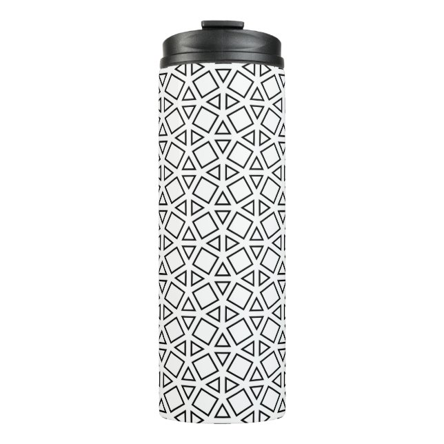 Garrafa Térmica Padrão Geométrico Triangular Preto e Branco Modern (Frente)