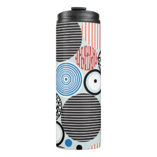 Garrafa Térmica padrão gráfico de círculos multicoloridos de difer