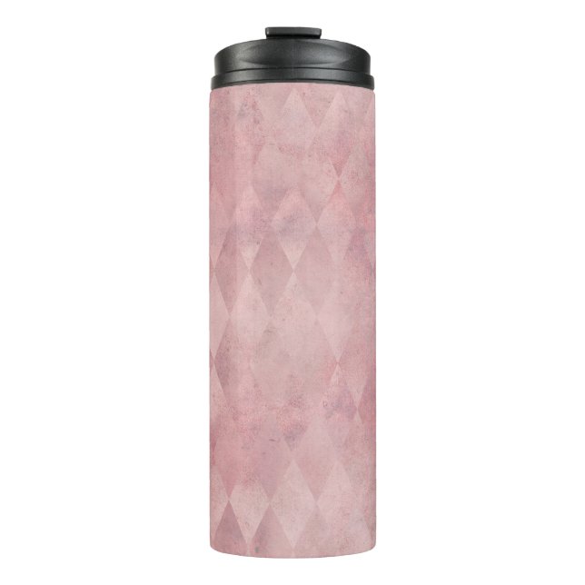 Garrafa Térmica Padrão Harlequim Grunge Rosa (Frente)