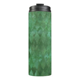 Garrafa Térmica Padrão Harlequim Vintage Verde Iridescente