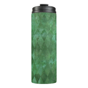 Garrafa Térmica Padrão Harlequim Vintage Verde Iridescente