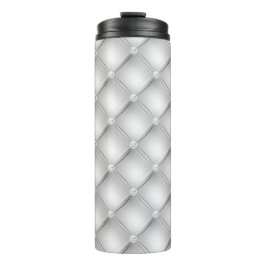 Garrafa Térmica Padrão Luxuoso de Diamante Branco Tuftado