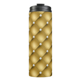 Garrafa Térmica Padrão Luxuoso de Diamante Rebordado a Ouro