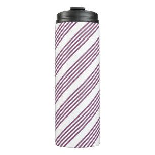 Garrafa Térmica Padrão Mauve roxo e branco de cinco faixas