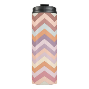 Garrafa Térmica Padrão Multicolorido Chevron Ziguezague Geométrico
