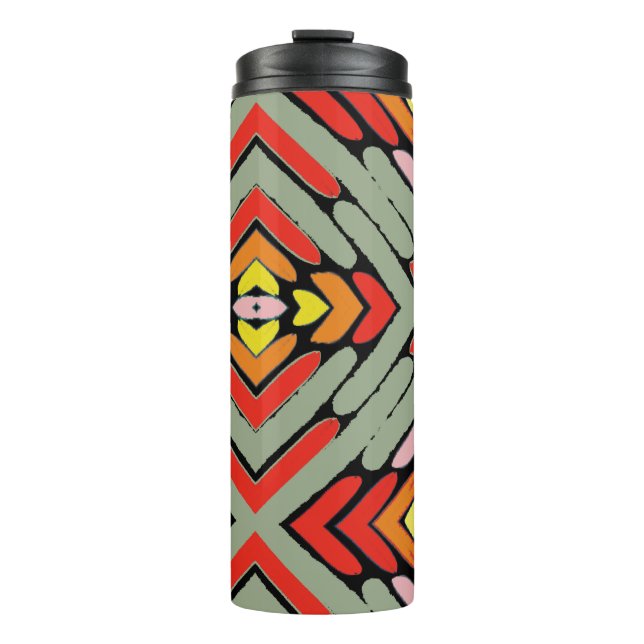 Garrafa Térmica Padrão Multicolorido Sudoeste Artístico (Frente)