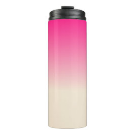 Garrafa Térmica Padrão Ombre Branco Antigo e Rosa Céu de Inverno