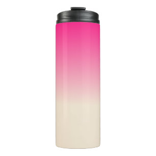 Garrafa Térmica Padrão Ombre Branco Antigo e Rosa Céu de Inverno