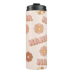 Garrafa Térmica Padrão perfeito da mãe Hippie. Fundo de Groovy. M