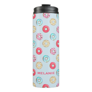 Garrafa Térmica Padrão Personalizado de Donut Glasé Fofinho
