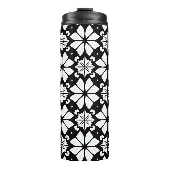 Garrafa Térmica Padrão preto e branco (Frente)