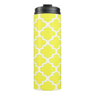 Garrafa Térmica Padrão Quatrefoil em Amarelo Cítrico