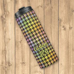 Garrafa Térmica Padrão Rainbow Houndstooth
