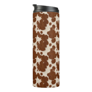 Garrafa Térmica Padrão Realista de Couro de Bezerro