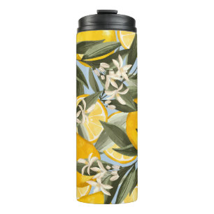 Garrafa Térmica Padrão refinado com frutas amarelas de bergamota,
