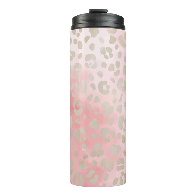 Garrafa Térmica Padrão Rosa-Leopardo (Frente)