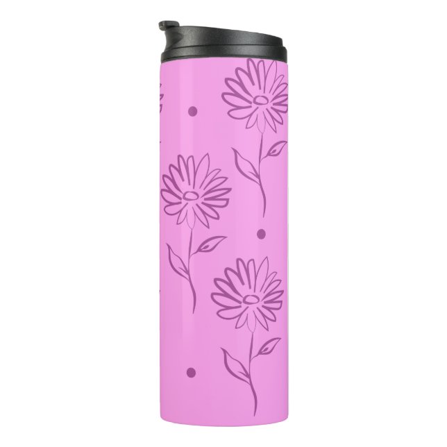 Garrafa Térmica Padrão Roxo de Girassol Clássico Ronda (Rotação à direita)
