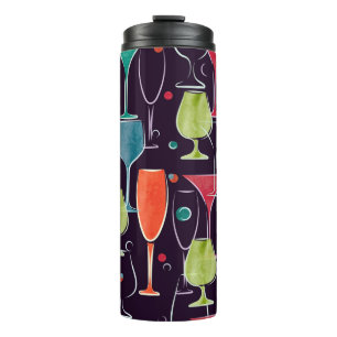 Garrafa Térmica Padrão sem costura com cocktail colorido d'água