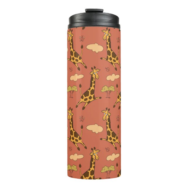 Garrafa Térmica Padrão sem costura com girafas (Frente)