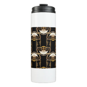 Garrafa Térmica Padrão sem costura, fundo com elema decorativo