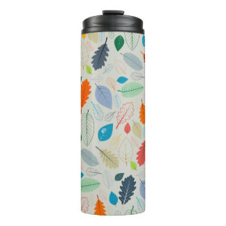 Garrafa Térmica Padrão sem costura - vintage Autumn deixa Illustra