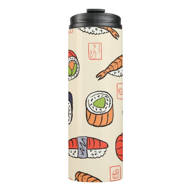 Garrafa Térmica padrão sushi sem costura (Frente)