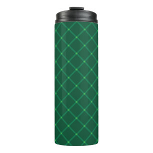 Garrafa Térmica Padrão tradicional elegante xadrez verde-escura