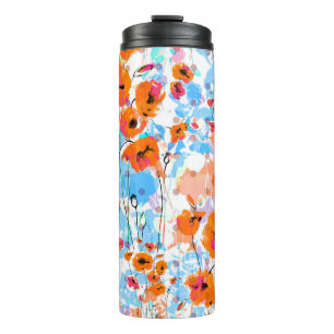 Garrafa Térmica padrão uniforme de abstrato floral pintado por pi