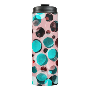 Garrafa Térmica Padrão uniforme de aquarela com bolinhas
