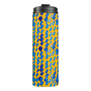 Garrafa Térmica Padrão uniforme de aquarela com pontos de abstrato