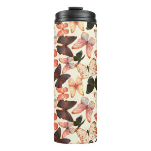 Garrafa Térmica Padrão uniforme de aquarela desenhada à mão com