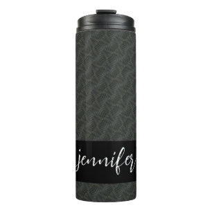 Garrafa Térmica Padrão uniforme de Cinza de aço personalizável