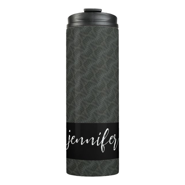 Garrafa Térmica Padrão uniforme de Cinza de aço personalizável (Frente)