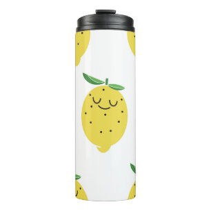 Garrafa Térmica padrão uniforme de desenho animado de Limão-Cute