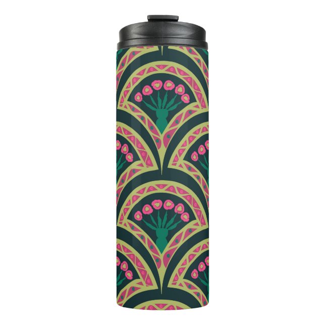 Garrafa Térmica padrão verde em forma de shell (Frente)