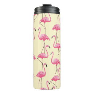 Garrafa Térmica Padrão Vertical do Pássaro Flamingo Realista