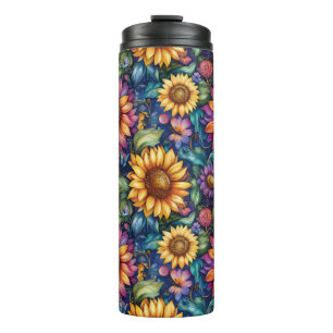 Garrafa Térmica Padrão Vibrante da Sonda Floral Boêmia