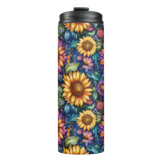Garrafa Térmica Padrão Vibrante da Sonda Floral Boêmia