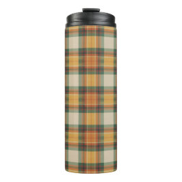 Garrafa Térmica Padrão Xadrez em Tartan de Colheita de Outono Quen
