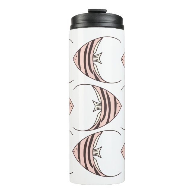 Garrafa Térmica Padrões de Peixe Rosa-Bonito (Frente)